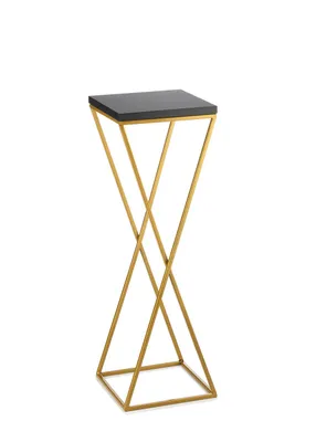 Produktbild von HowHomely Modern Pflanzenständer, Blumenhocker aus Metall Gold 70 cm Höhe - Blumenständer für das Haus