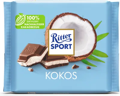 Image de Ritter Sport Coco avec Alpes chocolat au lait et crème de lait 100g
