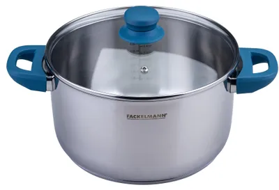 Immagine prodotto di Pentola Fackelmann con coperchio Essential Ø 24 cm Pentola in acciaio inox di alta qualità, manici ergonomici, adatta a tutti i tipi di piano cottura