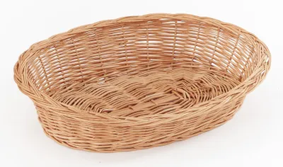Produktbild von Weidenkorb mit Zopfrand Hundekorb aus Vollweide in Natur 50 cm, Größe: + Kissen