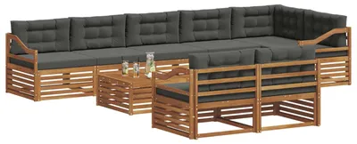 Produktbild von vidaXL Outdoor-Sofagarnitur 9 stk. Natur und Anthrazit