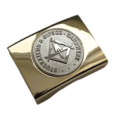 Produktbild von Koppelschloss Stuckateur Handwerk und Zunft – golden/silbern - für Meister - für 4,5 cm breite Koppelgürtel