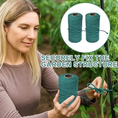 Produktbild von Gartenschnur 2 Rollen 200 m Grün – Baumwollschnur 2 mm für Pflanzenbindung und DIY-Projekte