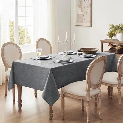 Immagine prodotto di Tovaglia, 140 x 180 cm, forma rettangolare, 210 g/m², effetto lino, resistente all'acqua, idrorepellente, tovaglia, per esterni, giardino, matrimoni