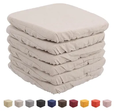 Immagine prodotto di Set di 6 cuscini per sedia, spessore 6 cm (beige)