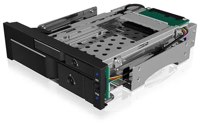 Obrázek produktu pro ICY BOX IB-173SSK, 13,3 cm (5.25"), Sáňky pro disk, Černá, 2.5/3.5", SATA, SATA II, SATA III, Serial Attached SCSI (SAS), Hliník