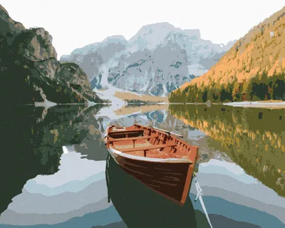 Produktbild von Zuty - Malen nach Zahlen - HOLZBOOT AUF DEM SEE, 40x50 cm, ohne Keilrahmen