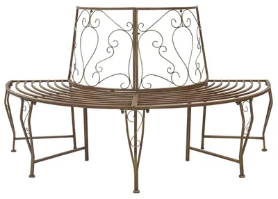 Obrázek produktu pro vidaXL Lavice ve tvaru stromu, 4 místa k sezení, 160 x 80 x 89 cm, ocel, antická hnědá