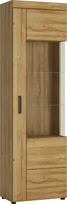Produktbild von Glasvitrine >CORTINA< in Grandson Eiche Nachbildung - 58x195x37,4 (BxHxT)