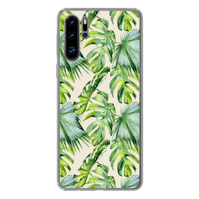 Produktbild von MuchoWow® Handyhülle Schutzhülle Hülle für Huawei P30 Pro Blätter - Muster - Monstera Silikon Softcase Handy Hülle - Schutzdeckel