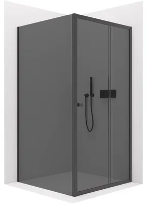 Obrázek produktu pro CERANO - Sprchový kout Varone POINT L/P - 6 mm - černá matná, grafitové sklo - 120x100x195 cm - posuvný