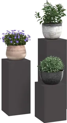Produktbild von Pflanzenständer 3 pcs Schwarz Stahl