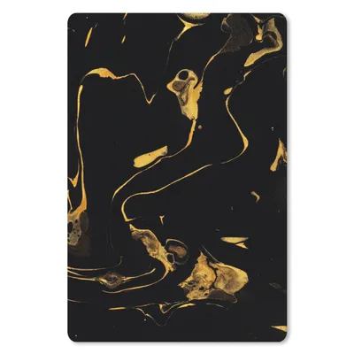 Produktbild von MuchoWow® Mauspad Mousepad Muster - Gold - Schwarz 18x27 cm - Mousepads - Maus Mat - Pad - Mausunterlage