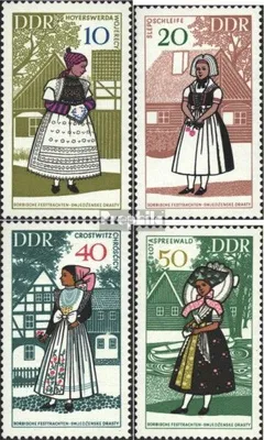 Produktbild von Briefmarken DDR 1968 Mi 1353-1356 (kompl.Ausgabe) gestempelt Volkstrachten (III)