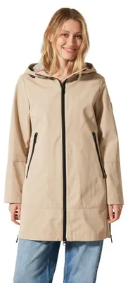 Produktbild von Cecil Damen langer Baumwollmantel beige mit Frontreißverschluss und Reißverschlusstasche Größe L