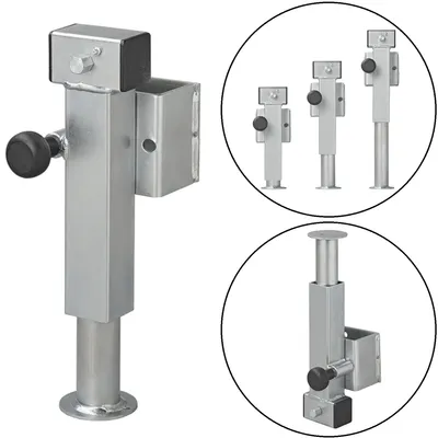 Produktbild von Abstellstütze 360–595 mm – Kurbelstütze Anhänger je 1350 kg Tragkraft – Anhängerstütze Stütze SF60-D85-SW19-225+ADAP