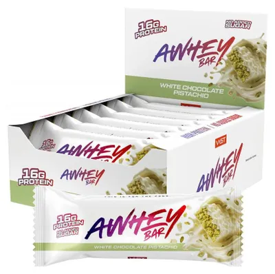 Produktbild von VAST AWhey Bar (12x50g) White Chocolate Pistachio - Riegel - Protein-Riegel