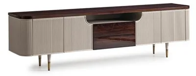 Produktbild von Sideboard TV Ständer RTV Lowboard Holz Beige Moderne Tisch Wohnzimmer