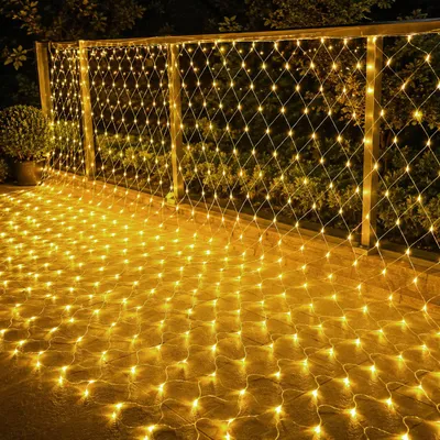 Produktbild von LED Lichternetz Warmweiß 8 Lichtmodi Lichterkette Weihnachtsbeleuchtung IP44 Deko für Innen Weihnachten Party Garten, 2x2M