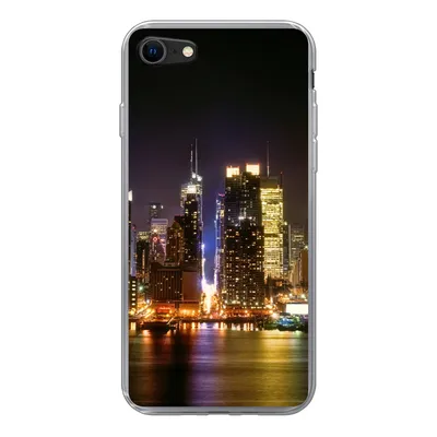 Produktbild von MuchoWow® Handyhülle Schutzhülle Hülle für iPhone 8 New York - Skyline - Farben Silikon Softcase Handy Hülle - Schutzhaube