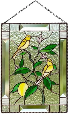 Produktbild von Handgemachte Fensterhänger, bunte Vögel, Acryl, für Fensterdekoration