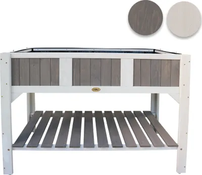 Produktbild von HABAU Hochbeet Klara, zweifarbig, mit Folie und Ablage, 119 x 57 x 89 cm