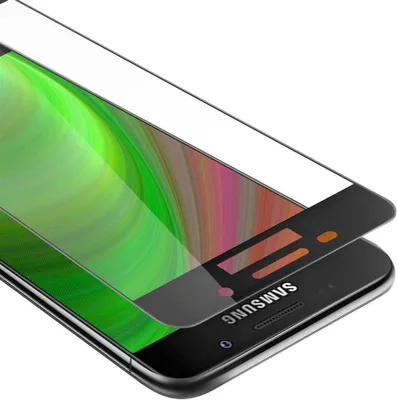 Produktbild von Cadorabo Panzerfolie für Samsung Galaxy A3 2016 Schutzfolie in Schwarz Vollbild Folie Tempered Display Schutzglas