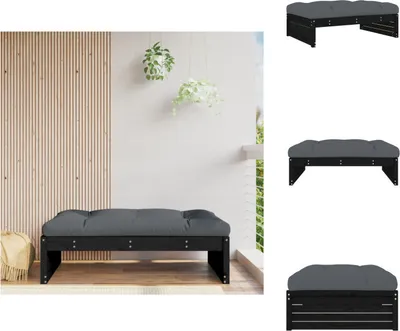 Obrázek produktu pro vidaXL Zahradní stolička černá 120x80 cm z masivního borovicového dřeva - Zahradní sedací prvky