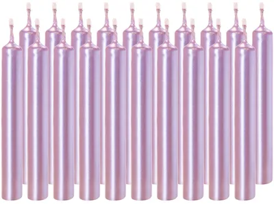 Produktbild von BRUBAKER Geburtstagskerzen 9,5 cm - kleine Spitzkerzen für Geburtstag - Dekokerzen Partydekoration - Stabkerzen Leuchterkerzen, Flieder, 100 Kerzen