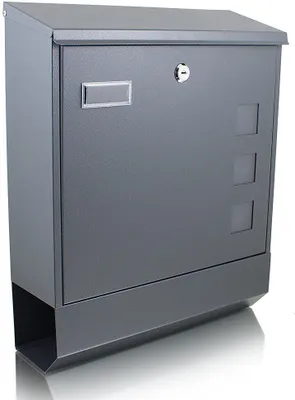 Produktbild von Bituxx Briefkasten Eckig mit Zeitungsrolle Dunkelgrau MS-16026
