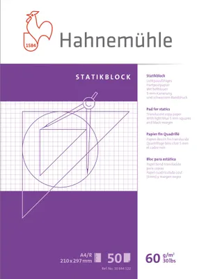 Image de Hahnemühle Statikblock 10644122 A6 60g 50Blatt ws