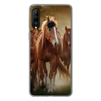 Produktbild von MuchoWow® Handyhülle Schutzhülle Hülle für Huawei P30 Lite Pferde - Licht - Natur Silikon Softcase Handy Hülle - Handyhülle