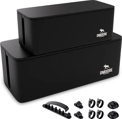 Produktbild von DMoose Kabelbox - 2er Pack kabelbox schwarz aus ABS-Kunststoff Schwarz