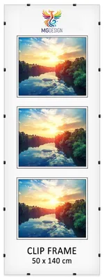 Produktbild von MG Design Cliprahmen 50 x 140 cm - rahmenloser Bilderrahmen mit Acrylglas & HDF Rückwand - für Fotos, Poster & Puzzle, vertikal & horizontal