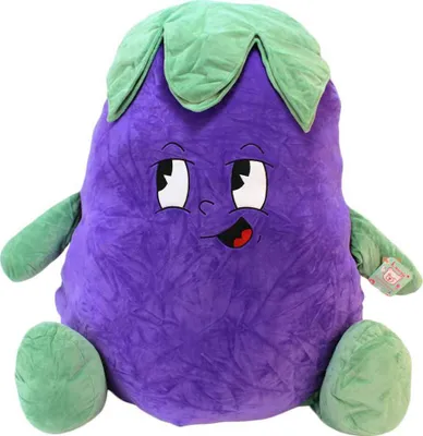 Imagen del producto de Aubergine Kuscheltier XXL mit Comic Gesicht - ca. 90 cm