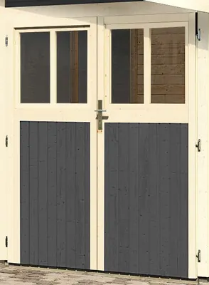 Produktbild von Doppeltür für Gartenhaus 19 mm Karibu Wandlitz 164x180,5 cm terragrau