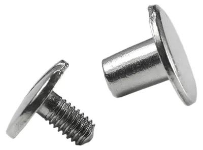 10 Metall Schraubnieten abgeschrägt, silbern 10x4x7-9mm
