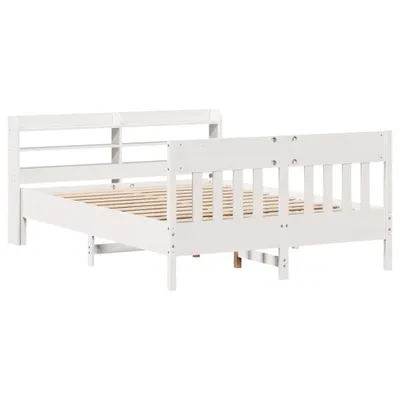Produktbild von vidaXL Massivholzbett ohne Matratze Weiß 140x200 cm Kiefernholz