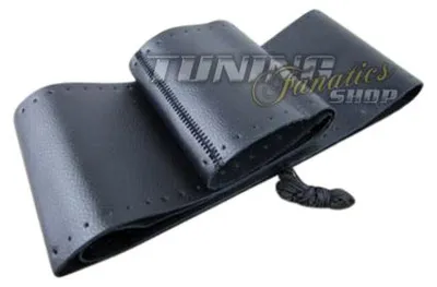 Produktbild von Premium Echt-Leder Lenkrad Bezug Schoner Hülle 37-39cm SCHWARZ viele Fahrzeuge