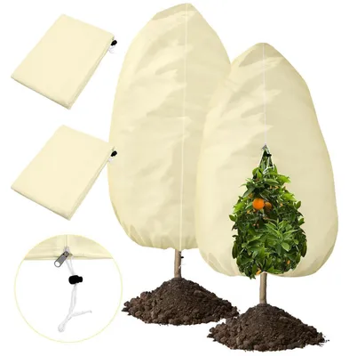 Zdjęcie produktu dla Zestaw 2 sztuk osłon na rośliny zimowe, wymiar 100 x 160 cm, gramatura 70 g/m², przeznaczonych do roślin doniczkowych