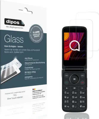 Image de 2x Protection ecrán pour TCL One Touch 4043D Verre souple Film Protecteur 9H dipos
