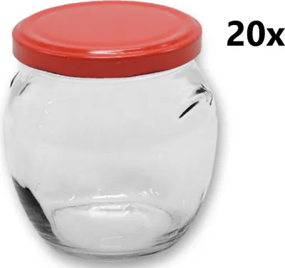 Obrázok produktu pre Varná nádoba 520 ml AMFORA číra 20 ks VČETNE ČERVENÝCH LIPOV, počet kusov v balení: 20