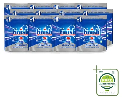 Produktbild von 12 x Finish Quantum Powerball Vaatwastabletten – 40 Tabs - Großpackung - 12 Stücke