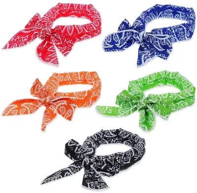 Produktbild von 5 Stück Kühlendes Halstuch - Bandana-Stirnband - Sports Kühltuch Cooling Schal - 5 x 100 cm - für Männer Frauen Indoor Outdoor Aktivitäten Sport