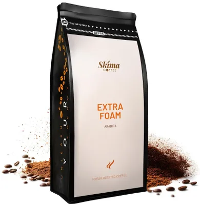 Produktbild von Gemahlener Kaffee 500 g MIT CREMA 100 % Arabica frisch geröstet SkimaCoffee + Tassenuntersetzer