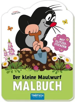Produktbild von TRÖTSCH - Der kleine Maulwurf Mini-Malbuch mit Glitzerstickern Malbuch mit Stickern | Ab 3 Jahren