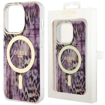 Produktbild von Guess Guhmp14Lhleopwp Fall Für Iphone 14 Pro - Rosa Leopard Magsafe