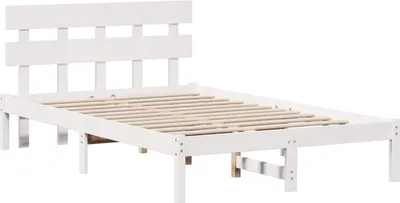 Immagine prodotto di vidaXL Struttura letto con testiera bianca 120 x 200 cm in legno massiccio di pino