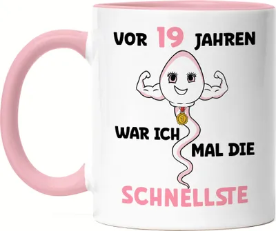 Produktbild von Vor 19 Jahren War Ich Mal Die Schnellste Tasse Rosa 19. Geburtstag Happy Birthday Let's Party Geburtstagsfeier