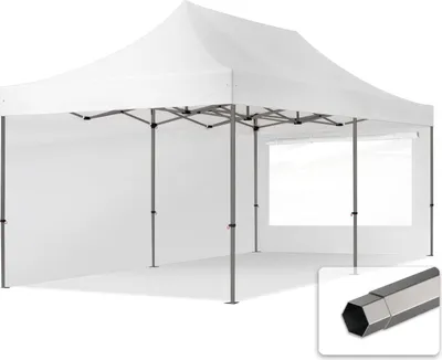 Produktbild von TOOLPORT 3x6m Stahl Faltpavillon, inkl. 2 Seitenteile, weiß